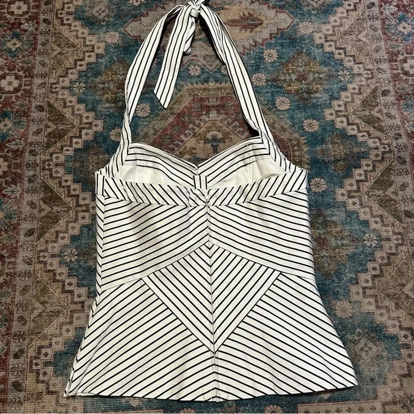 NWT White House Black Market halter top in white and black stripes size 0 - Picture 9 of 9